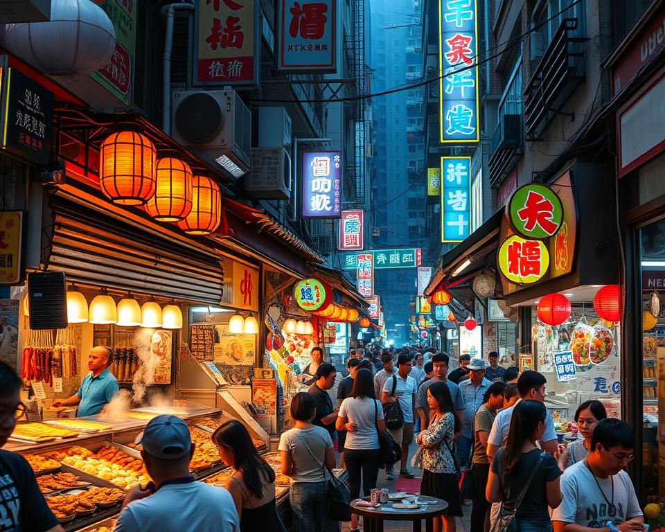 Aziatische street food in Hong Kong