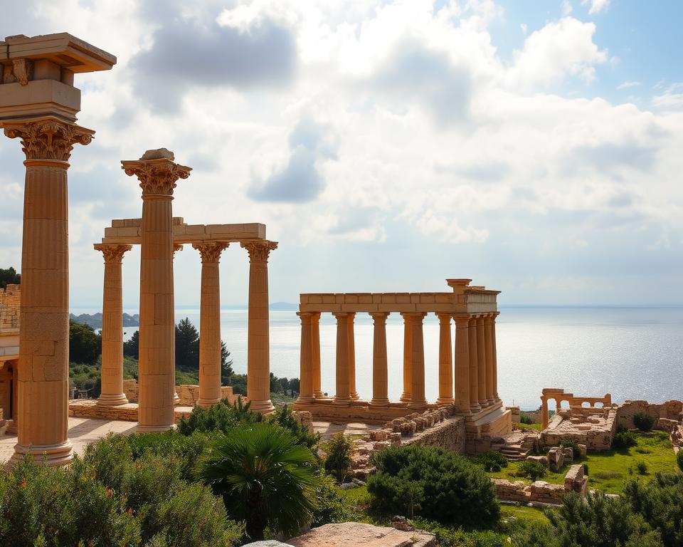 Bezienswaardigheden in de oude ruïnes van Carthago, Tunesië