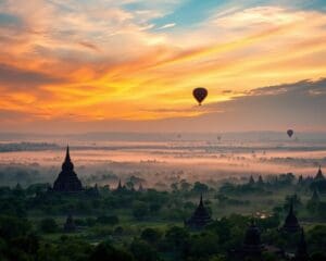 Reizen naar de tempels van Bagan, Myanmar