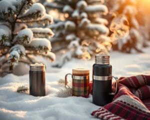 Thermoskannen voor warme dranken tijdens koude dagen