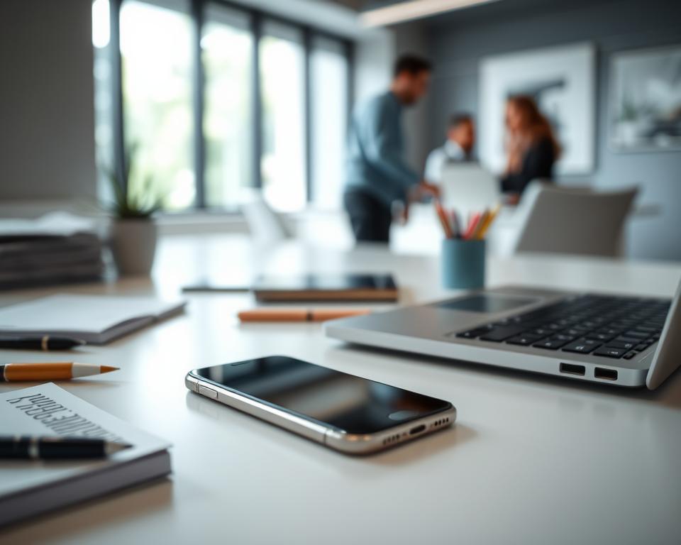 mobiele telefoon op werk