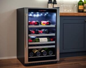 Compacte wijnkoeler met verschillende temperatuurzones