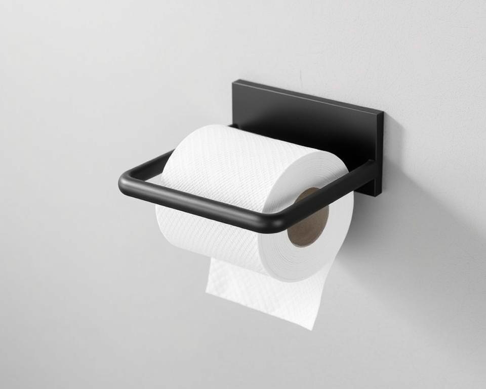 Design toiletrolhouder in mat zwart: modern en strak