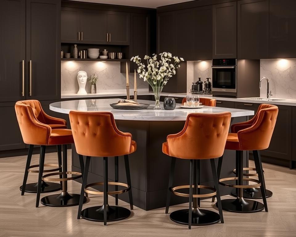 Luxe barkrukken in fluweel: stijlvol en comfortabel