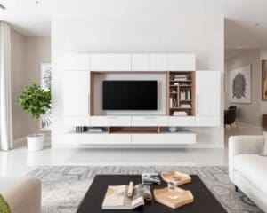 Moderne wandkast met open vakken: strak en functioneel