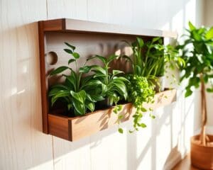 Wandrek met geïntegreerde plantenbak: groen en praktisch