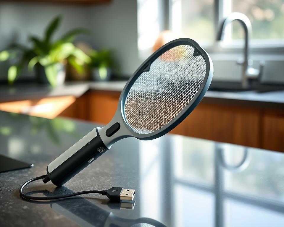 opladen met een oplaadbare vliegenmepper