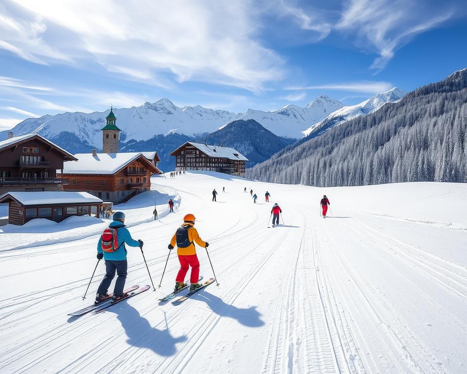 skiën in de Alpen