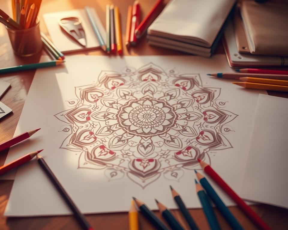 materialen mandala tekenen