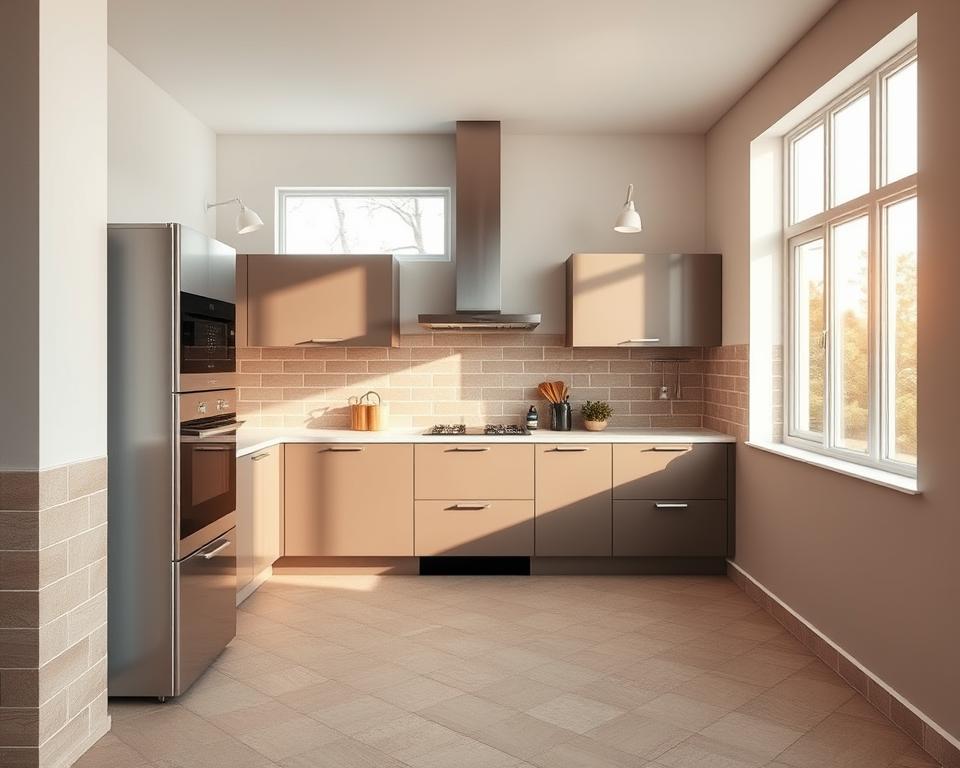 Hoe combineer je tegels en verf in de keuken?