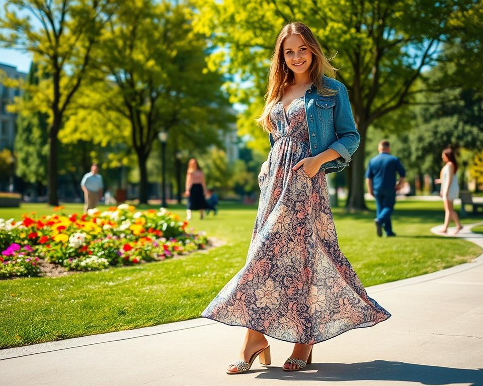 Hoe combineer je een maxi-jurk casual?